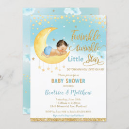 Twinkle Little Star Sleeping Baby shower Boy Kaart