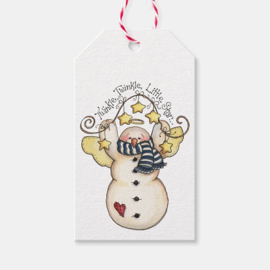 Twinkle Little Star Snowman Angel Gift Labels Cadeaulabel (Voorkant)