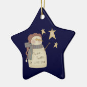 Twinkle Little Star Snowman-kerstversiering Keramisch Ornament (Links)