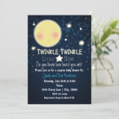 TWINKLE Little Star Sparkle Baby shower Invitation Kaart (Staand voorkant)