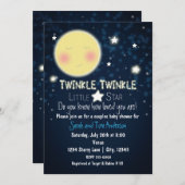 TWINKLE Little Star Sparkle Baby shower Invitation Kaart (Voorkant / Achterkant)