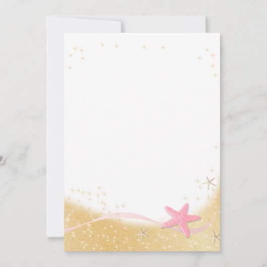 Twinkle Little Star Sparkle Starfish Uitnodiging (Achterkant)