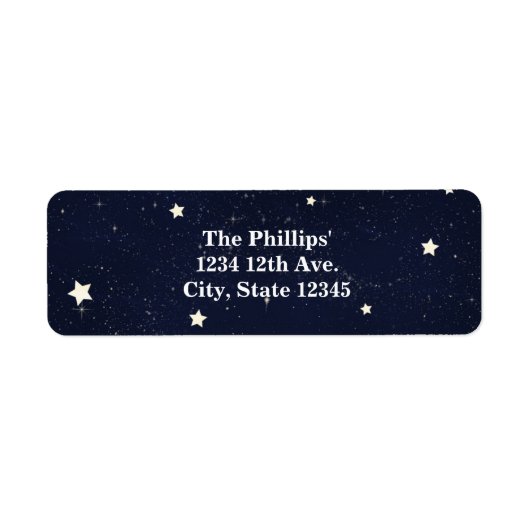 Twinkle Little Star Starry Sky Baby shower Etiket (Voorkant)