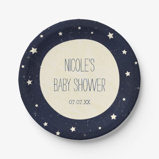 Twinkle Little Star Starry Sky Baby shower Papieren Bordje (Voorkant)