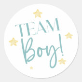 Twinkle Little Star Team Boy Blauw Geslacht onthul Ronde Sticker (Voorkant)