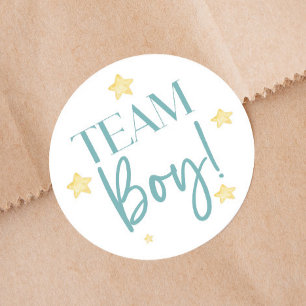Twinkle Little Star Team Boy Blauw Geslacht onthul Ronde Sticker