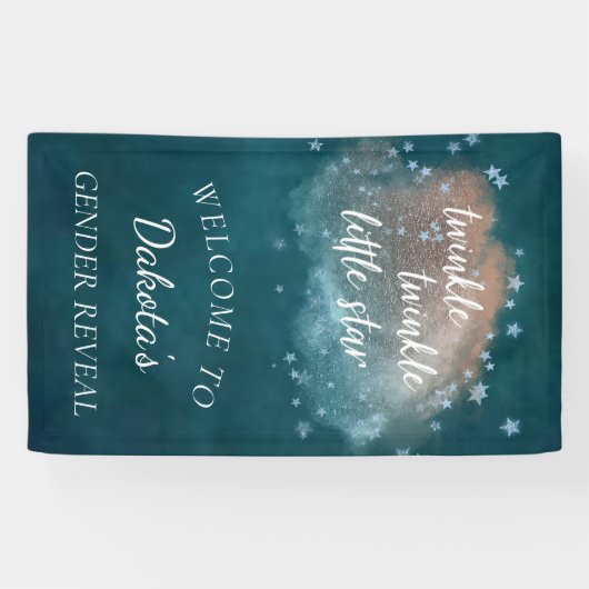 Twinkle Little Star | Turquoise Groen en Taupe Bru Spandoek (Horizontaal)