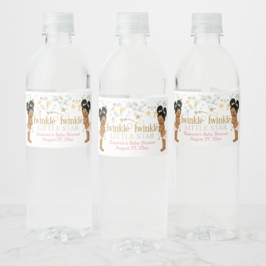 Twinkle Little Star Twin Meisjes Puffs Waterfles Etiket (Flessen)