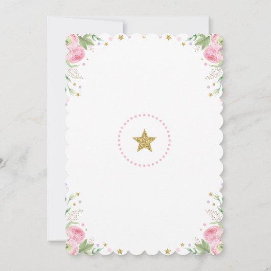 Twinkle Little Star Twins Sisters Birthday Invite Kaart (Achterkant)