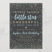 Twinkle Little Star | Uitnodiging eerste verjaarda