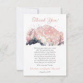 Twinkle Little Star Unicorn Pink Girl Baby shower Bedankkaart (Voorkant)