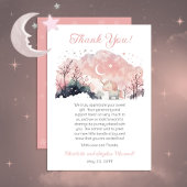 Twinkle Little Star Unicorn Pink Girl Baby shower Bedankkaart