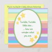 Twinkle Little Star Unisex Baby Shower-uitvindinge Kaart (Voorkant / Achterkant)
