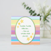 Twinkle Little Star Unisex Baby Shower-uitvindinge Kaart (Staand voorkant)