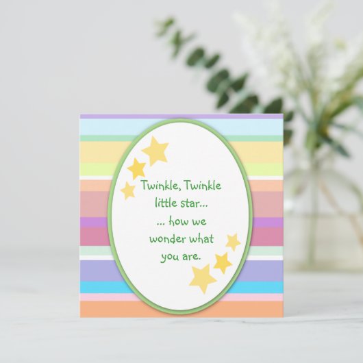 Twinkle Little Star Unisex Baby Shower-uitvindinge Kaart (Staand voorkant)