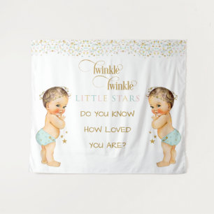 Twinkle Little Star Vintage Tweeling Jongens Wandkleed