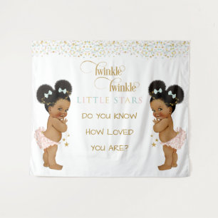 Twinkle Little Star Vintage Tweeling Meisjes Etnis Wandkleed