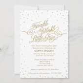 Twinkle Little Star Virtual Gold White-Baby shower Kaart (Voorkant)