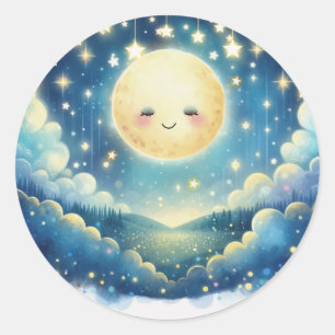 Twinkle Little Star Watercolor Baby Borrel Ronde Sticker
