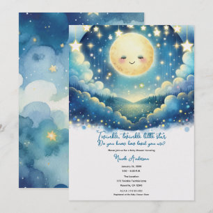 Twinkle Little Star Waterverf Baby shower Kaart