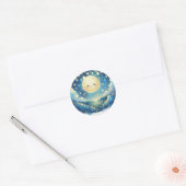 Twinkle Little Star Waterverf Baby shower Ronde Sticker (Envelop)