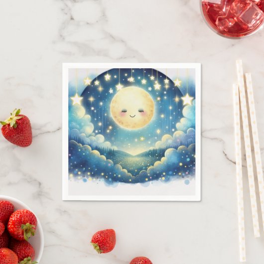 Twinkle Little Star Waterverf Baby shower Servet (Insitu)