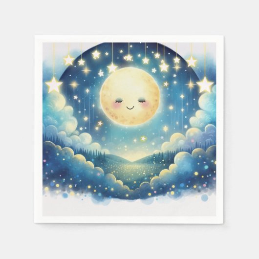 Twinkle Little Star Waterverf Baby shower Servet (Voorkant)