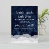 Twinkle Little Star Whimsical Baby shower Folie Uitnodiging (Staand Voorkant)