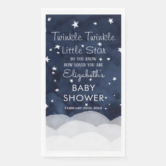 Twinkle Little Star Whimsical Baby shower Paper G Servet (Voorkant)