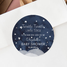 Twinkle Little Star Whimsical Baby shower Ronde Sticker
