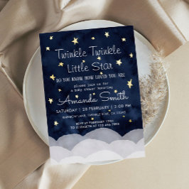Twinkle Little Star Whimsische Baby Shower  Folie Uitnodiging