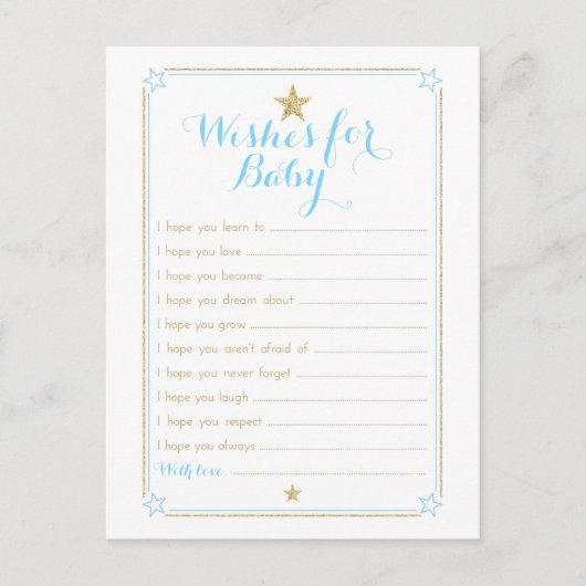 Twinkle Little Star wil Baby - Blue Gold Advieskaart (Voorkant)