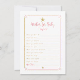 Twinkle Little Star wil Baby Pink Gold Advieskaart