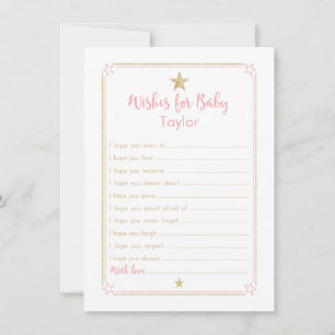 Twinkle Little Star wil Baby Pink Gold Advieskaart