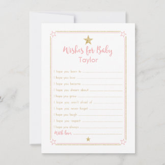 Twinkle Little Star wil Baby Pink Gold Advieskaart