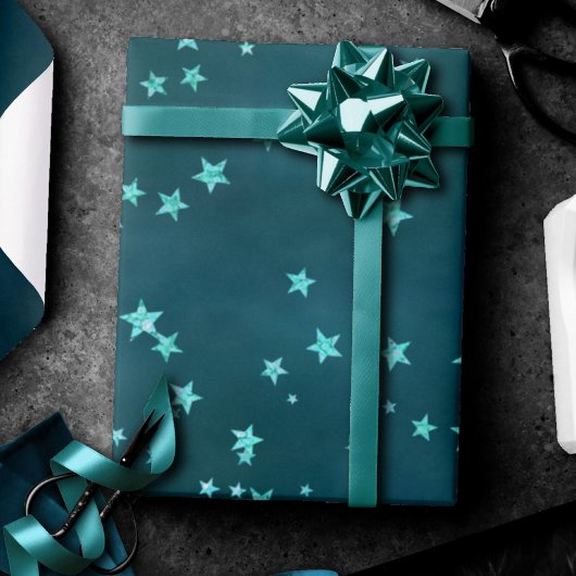 Twinkle Little Star | Zuinig Blauwgroen Baby showe Cadeaupapier