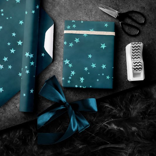 Twinkle Little Star | Zuinig Blauwgroen Baby showe Cadeaupapier