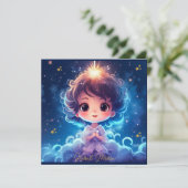 Twinkle Little Starry Prinses Meisje Verjaardag Bedankkaart (Staand voorkant)