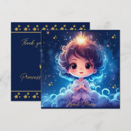 Twinkle Little Starry Prinses Meisje Verjaardag Bedankkaart
