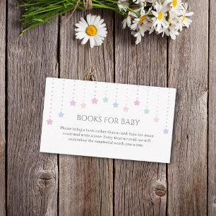 Twinkle Little Stars Baby shower boeken voor Baby Informatiekaartje