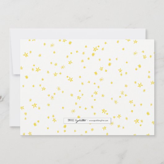 Twinkle Little Stars Baby Shower Invitations Kaart (Achterkant)