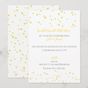 Twinkle Little Stars Baby Shower Invitations Kaart