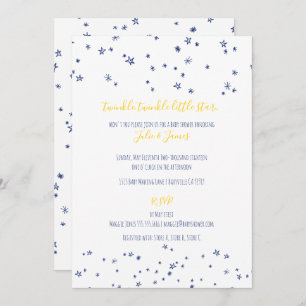 Twinkle Little Stars Baby Shower Invitations Kaart