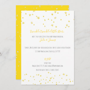 Twinkle Little Stars Baby Shower Invitations Kaart