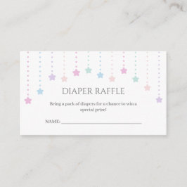 Twinkle Little Stars Baby shower Luier Raffle Informatiekaartje