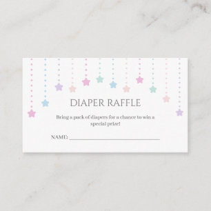 Twinkle Little Stars Baby shower Luier Raffle Informatiekaartje