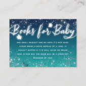 Twinkle Little Stars Blue Baby shower Book Request Informatiekaartje (Voorkant)