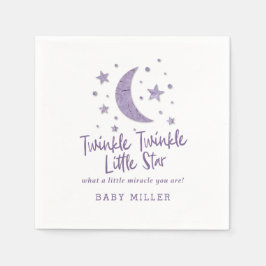 Twinkle Little Stars Lavendel Baby shower Servet