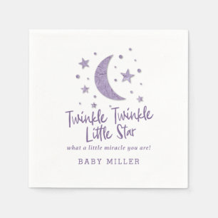 Twinkle Little Stars Lavendel Baby shower Servet