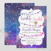 Twinkle Little Stars Paint Splash Baby shower Kaart (Voorkant / Achterkant)